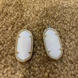 Kendra Scott White and Gold Drop Earrings